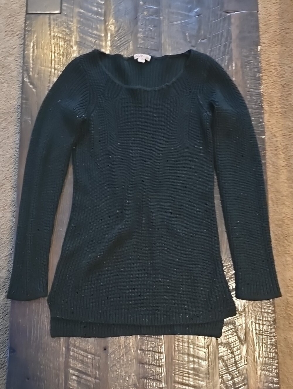 Merona Black Ribbed Scoop Neck Sweater